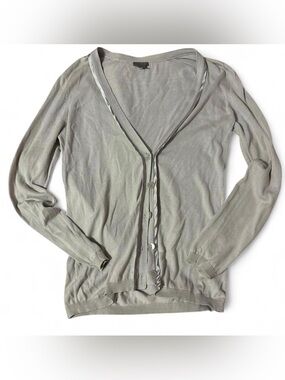 Ann Taylor Light Gray Knit Cardigan